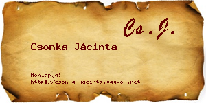 Csonka Jácinta névjegykártya