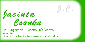 jacinta csonka business card